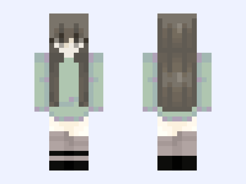 .~♡rina♡~. Minecraft skin, slim model, front and back view