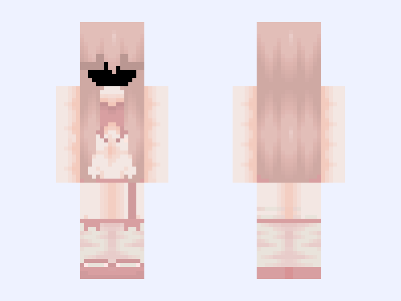 Rosé Minecraft skin, slim model, front and back view