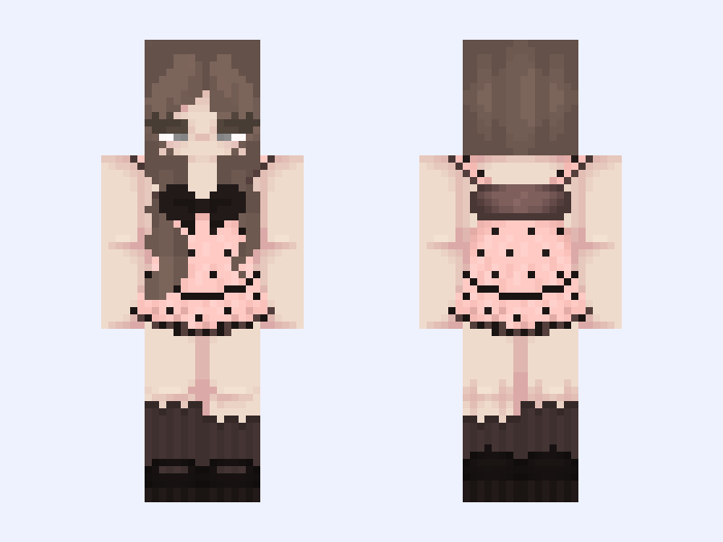 ✨𝓻𝓸𝓼𝓮𝔂 𝓭𝓻𝓮𝓪𝓶𝓼 ✨ Minecraft skin, slim model, front and back view