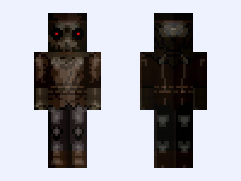 Scarecrow: Batman: Knightfall Part 1: Knightfall (Jonathan Crane: DC Animation: 2026) Minecraft skin, slim model, front and back view