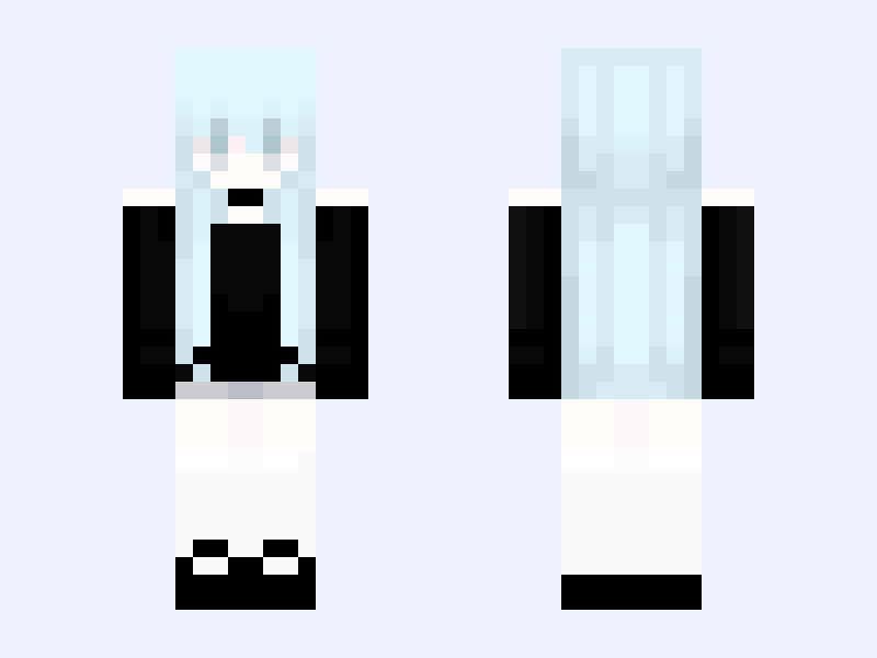 ♡Silent Angel (Last remake) Minecraft skin, slim model, front and back view