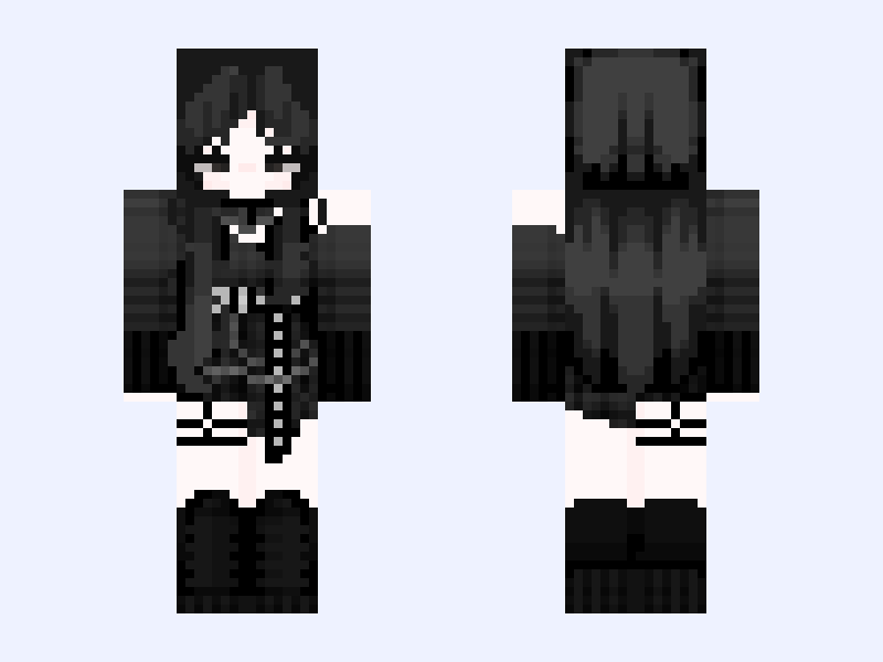 sksk Minecraft skin, slim model, front and back view