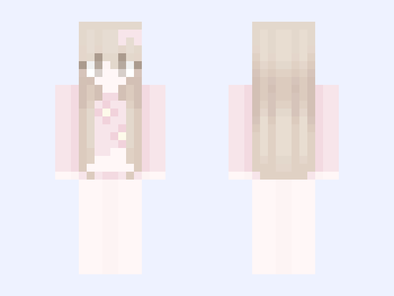 so cute Minecraft skin, slim model, front and back view