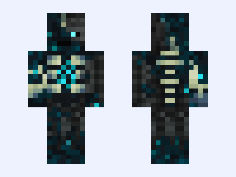 Solemnus the Abominable Wither (Rainimator) Minecraft skin, classic model, front and back view