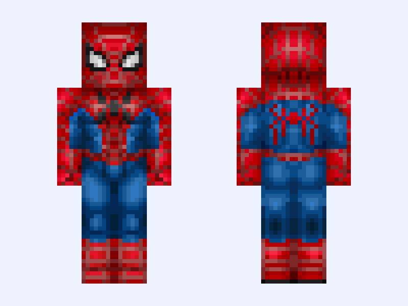 Spiderman Fresh Start Suit. Brand New Day2 Minecraft skin, slim model, front and back view