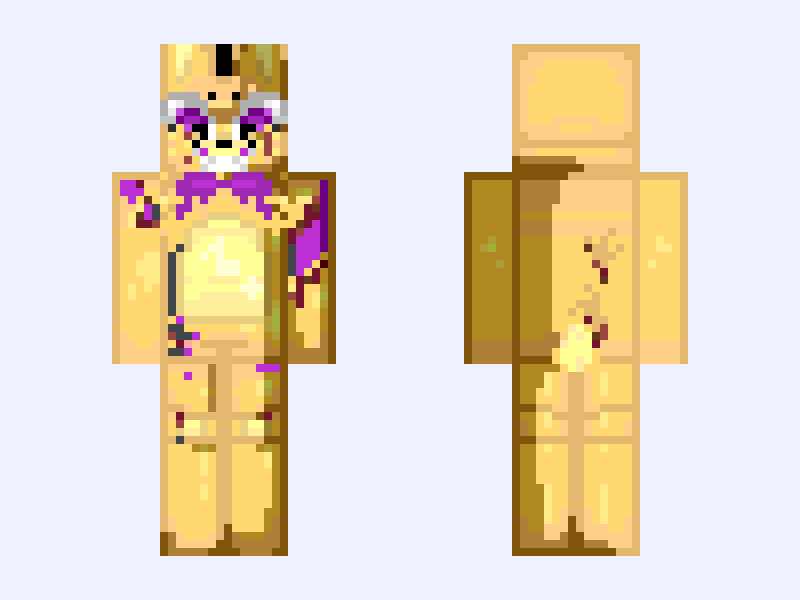 🔪💛🐇SpringTrap Plushie Fnaf- Minecraft skin, slim model, front and back view