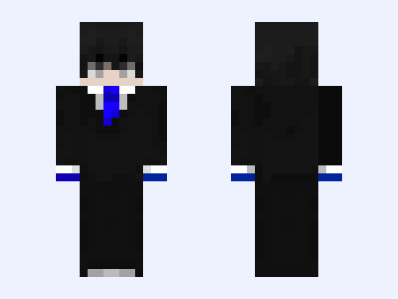Suit2 Minecraft skin, slim model, front and back view