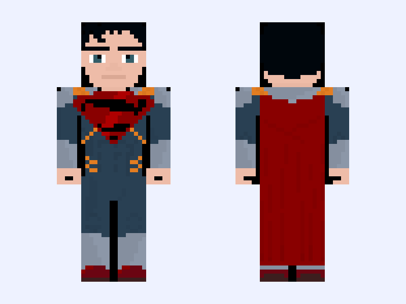 Superboy prime Minecraft skin, slim model, front and back view