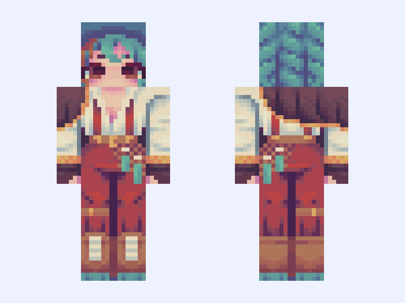 *☆°~ tidebound ~ °☆* Minecraft skin, slim model, front and back view