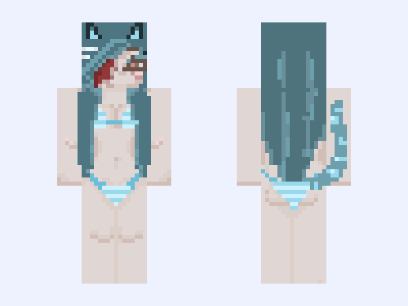 tw: gore! 🎀 kawaii/ girl skin/ summer /cat girl Minecraft skin, slim model, front and back view