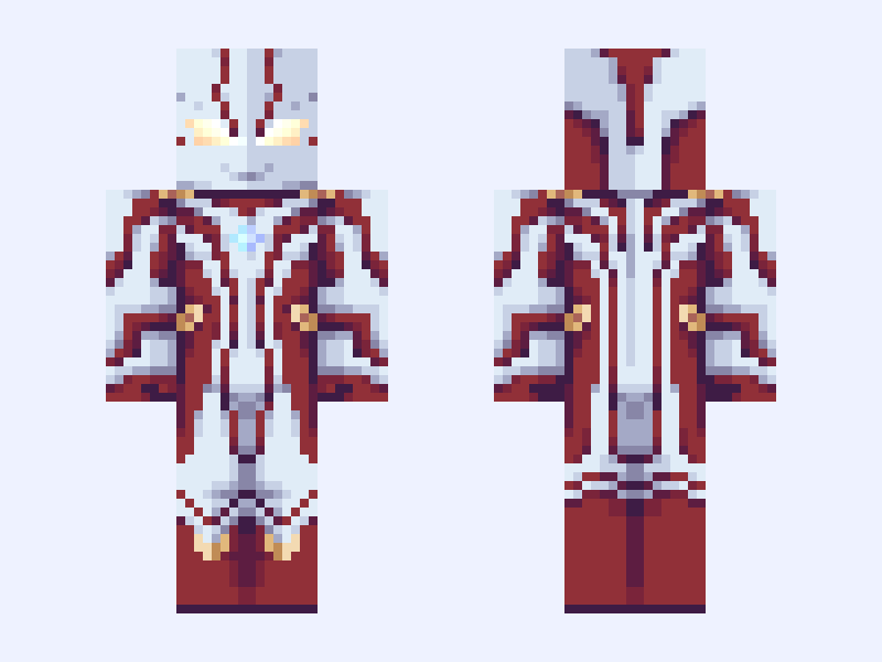 Ultraman Mebius/梦比优斯奥特曼(梅比乌斯奥特曼) Minecraft skin, classic model, front and back view