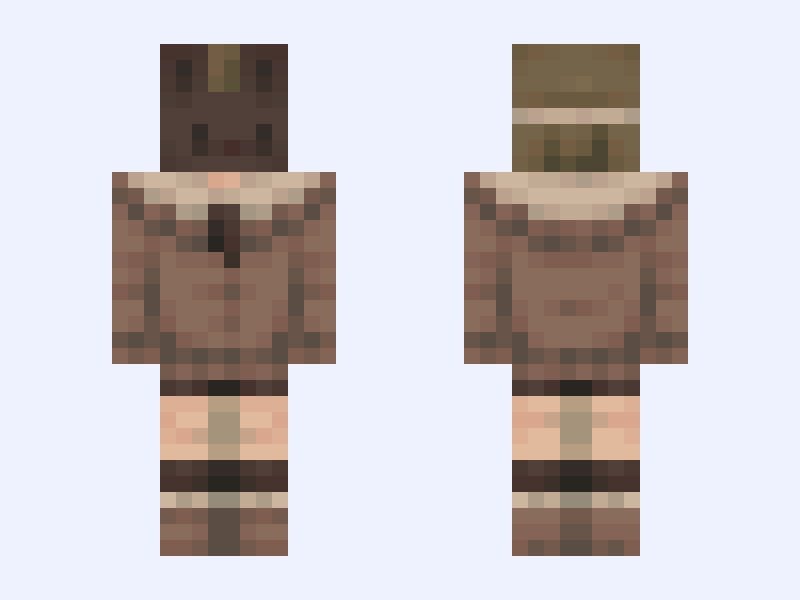 unlucky bunny Minecraft skin, slim model, front and back view