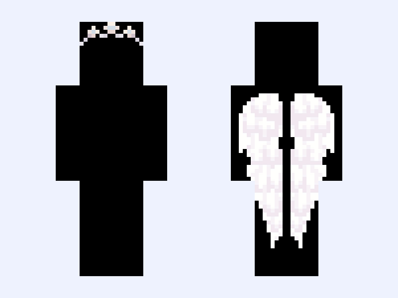 V1 ⚜️🪽Angel Royalty Wings🪽⚜️ Minecraft skin, slim model, front and back view