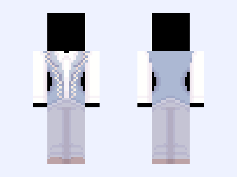(V10) ⚜️🪽Angel Royalty🪽⚜️ white blue heaven light Minecraft skin, slim model, front and back view