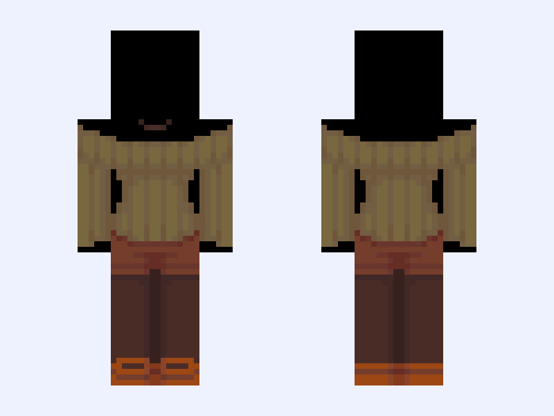 (V13) 🍂Autumn🍂 green brown shorts orange fall Minecraft skin, slim model, front and back view