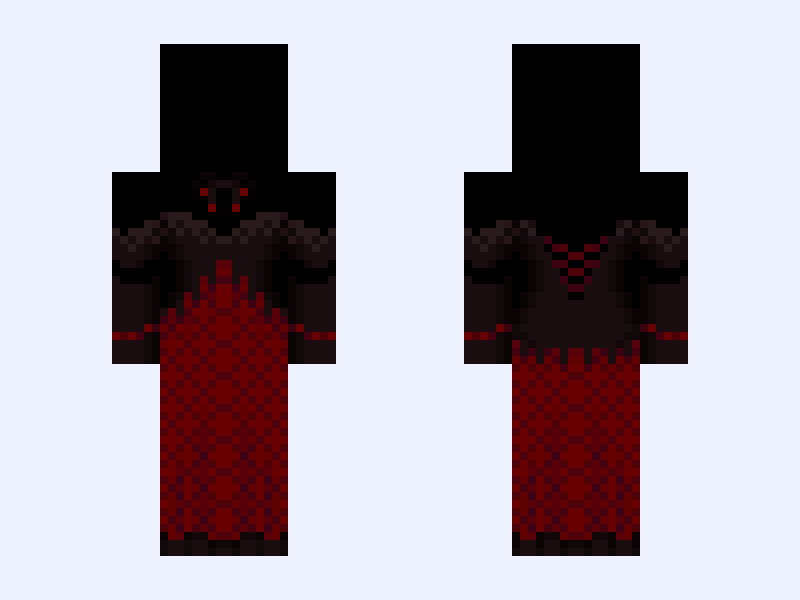 V2 Base remake-> “vampire dress base” Minecraft skin, slim model, front and back view
