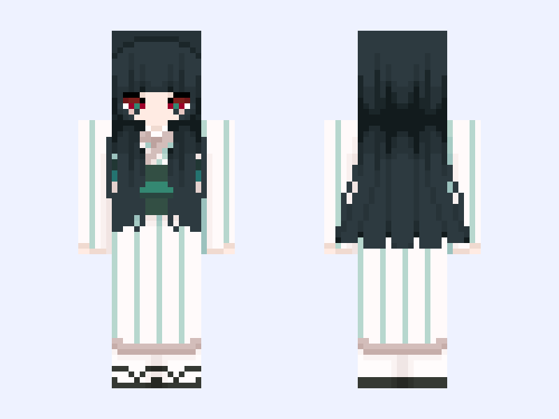 (V2) ◾️⛩️◾️ Minecraft skin, slim model, front and back view