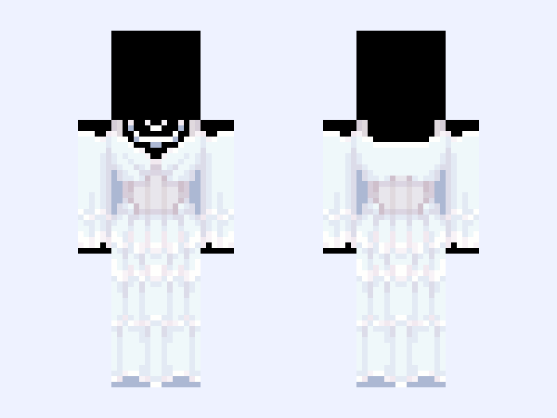 (V4) ⚜️🪽Angel Royalty🪽⚜️ white blue heaven light Minecraft skin, slim model, front and back view