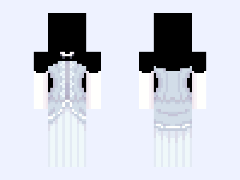 (V7) ⚜️🪽Angel Royalty🪽⚜️ white blue heaven light dress gown Minecraft skin, slim model, front and back view