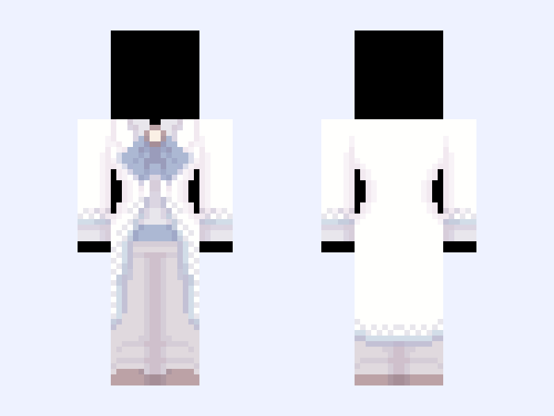 (V9) ⚜️🪽Angel Royalty🪽⚜️ white blue heaven light Minecraft skin, slim model, front and back view