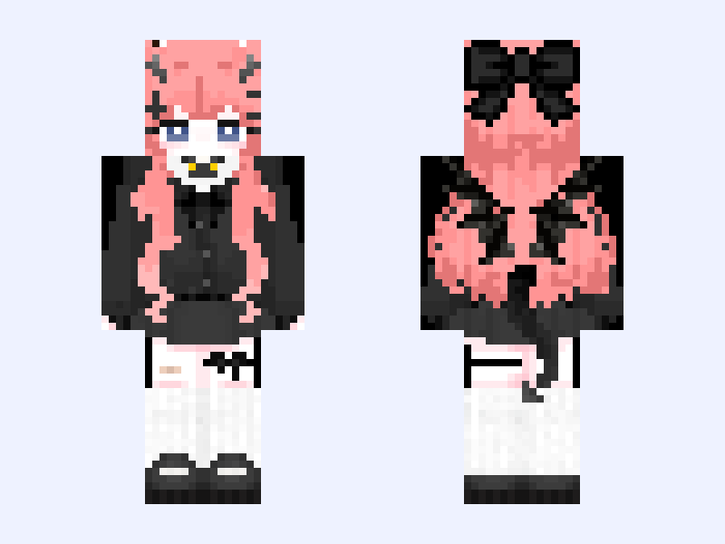 vampi Minecraft skin, slim model, front and back view