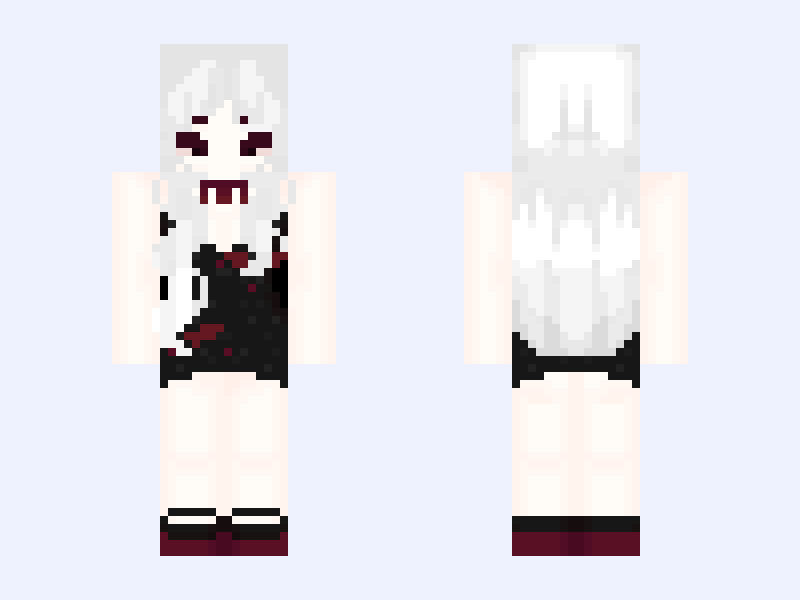vampire remake Minecraft skin, slim model, front and back view