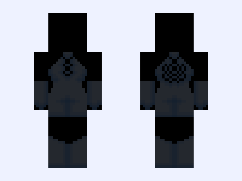 ♡ Villans ♡ base blue black navy one-piece boots gloves outfit Minecraft skin, slim model, front and back view