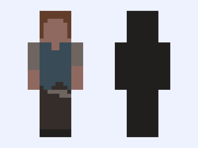 when will I finished this. Minecraft skin, slim model, front and back view