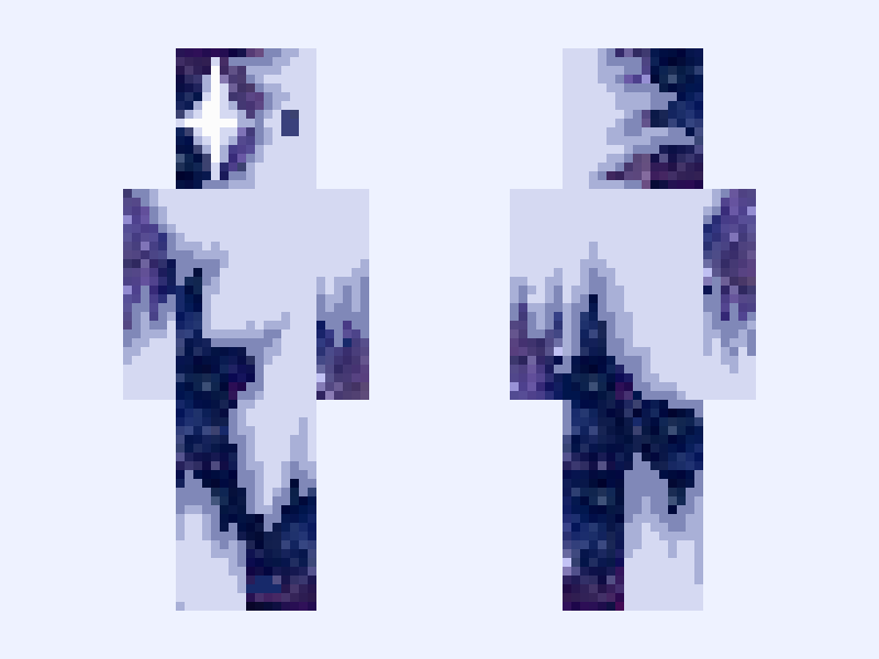 White and Black #85D4 Minecraft skin, slim model, front and back view