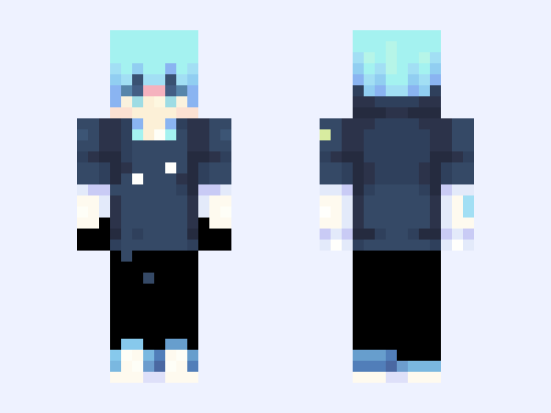 White and Brown Minecraft skin, slim model, front and back view