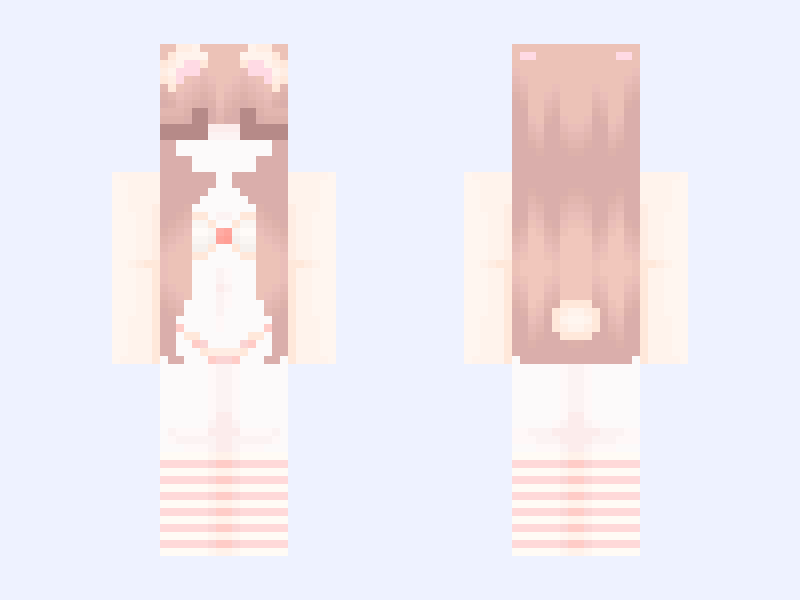 White #2294 Minecraft skin, slim model, front and back view