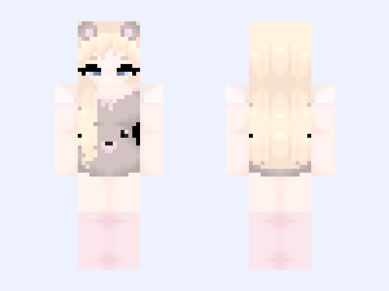 White #AAE3 Minecraft skin, slim model, front and back view