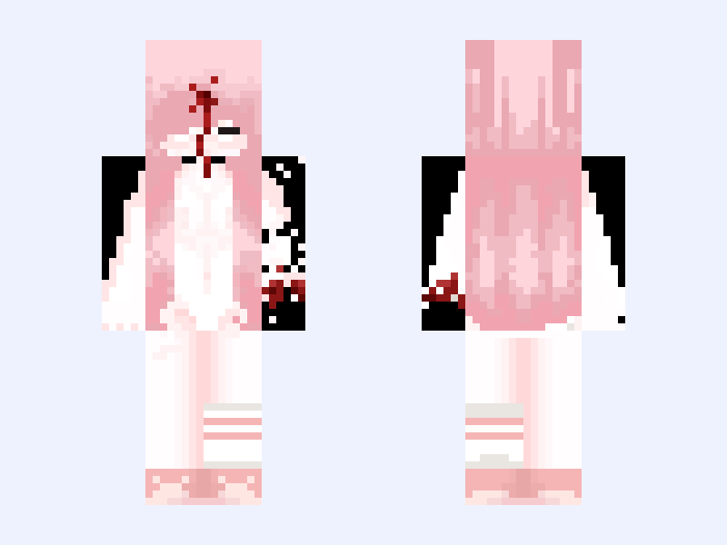 White Minecraft skin, slim model, front and back view