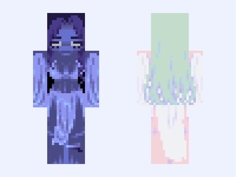 wip #1595 Minecraft skin, slim model, front and back view