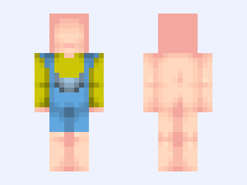 WIP (remake of @CassidyFNAF5373’s OC) Minecraft skin, slim model, front and back view